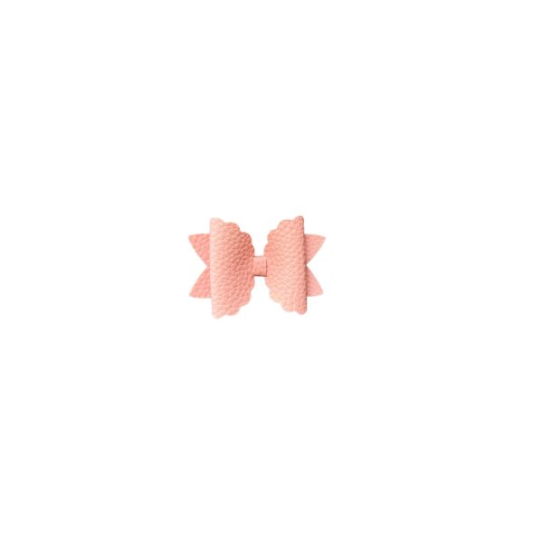 Cute Pink Textured Leatherette Hair Bow