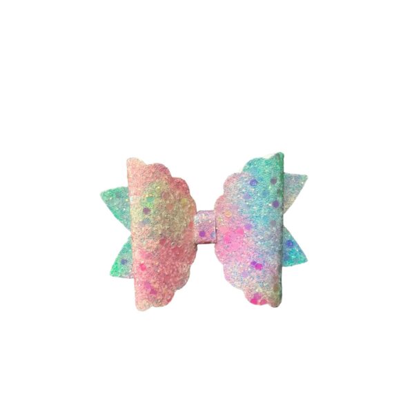 Gorgeous Ombre Shimmer Pink-Turquoise Hair Bows