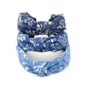 Denim Floral Knotted Hairband