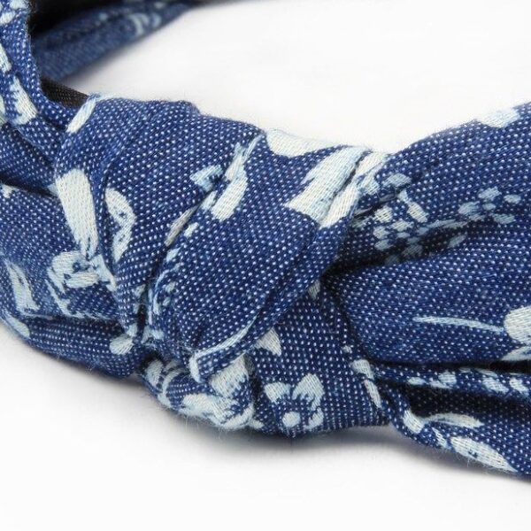 Denim Floral Knotted Hairband