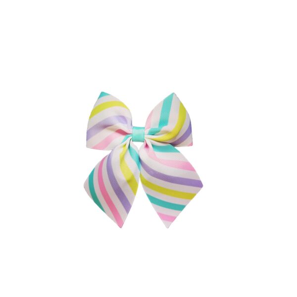 Pastel Stripes Tux Tail Easter Bow