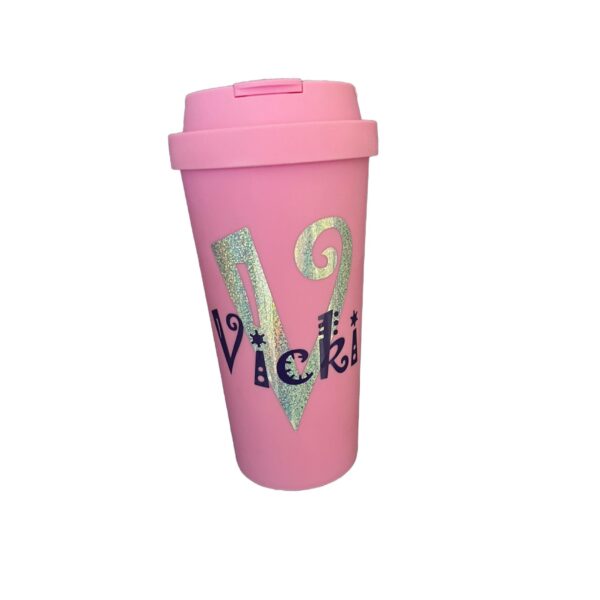 Double Walled Pink Personalised Coffee Cups