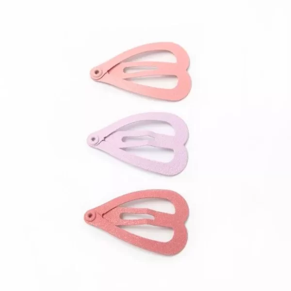 Cute Heart Snap Clips - Pack of 6