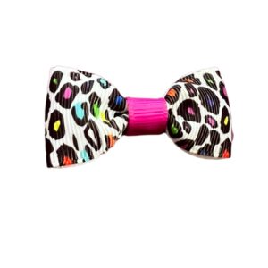 Mini Summer Leopard Print Tux Bow