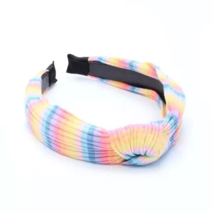 Rainbow Ribbed Jersey Knotted Headband