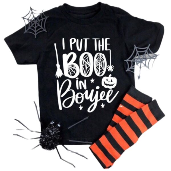 I Put The Boo In Boujee - Girls Halloween T Shirt