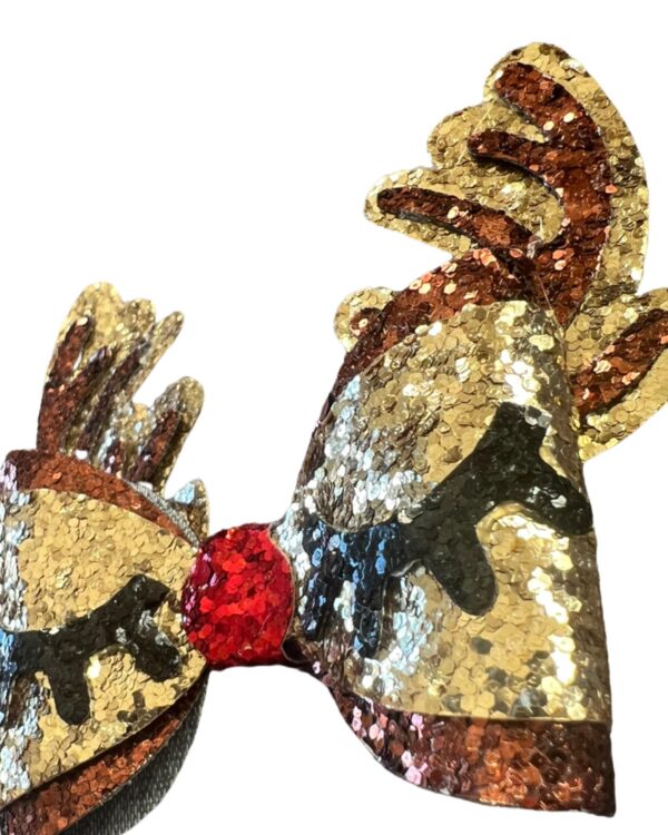 Rudolph The Reindeer Glitter Bow
