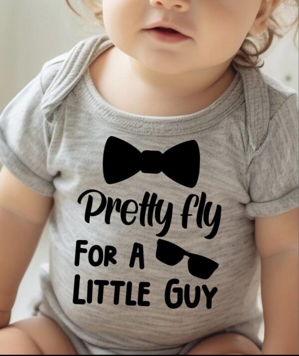 Pretty Fly For A Little Guy - Baby Vest (Grey)