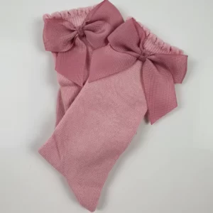 Dusty Pink Kids Knee Socks With Bow - (Personalise Me)