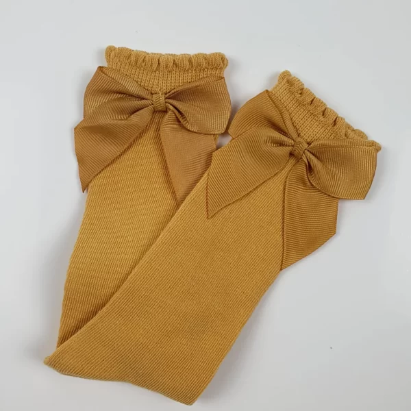 Gold Knee Socks With Bow - (Personalise Me)