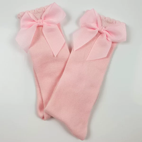 Pink Kids Knee Socks With Bow - (Personalise Me)