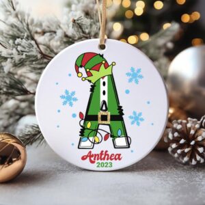 Elf Letter Personalised Christmas Hanging Decoration