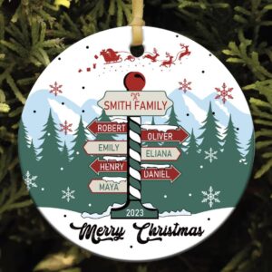Family Signpost Personalised Hanging Decoration