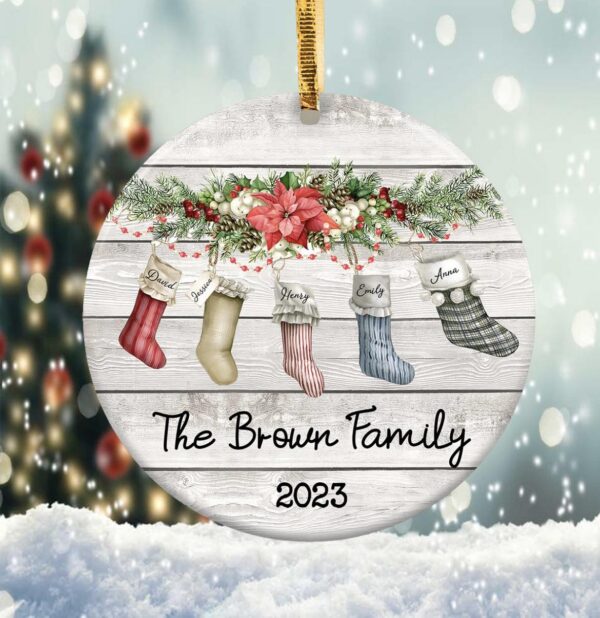 Family Stocking Christmas Decorations - Personalised