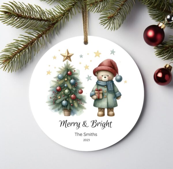 Merry & Bright - Personalised Christmas Hanging Decoration