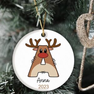 Reindeer Letter Personalised Hanging Decoration